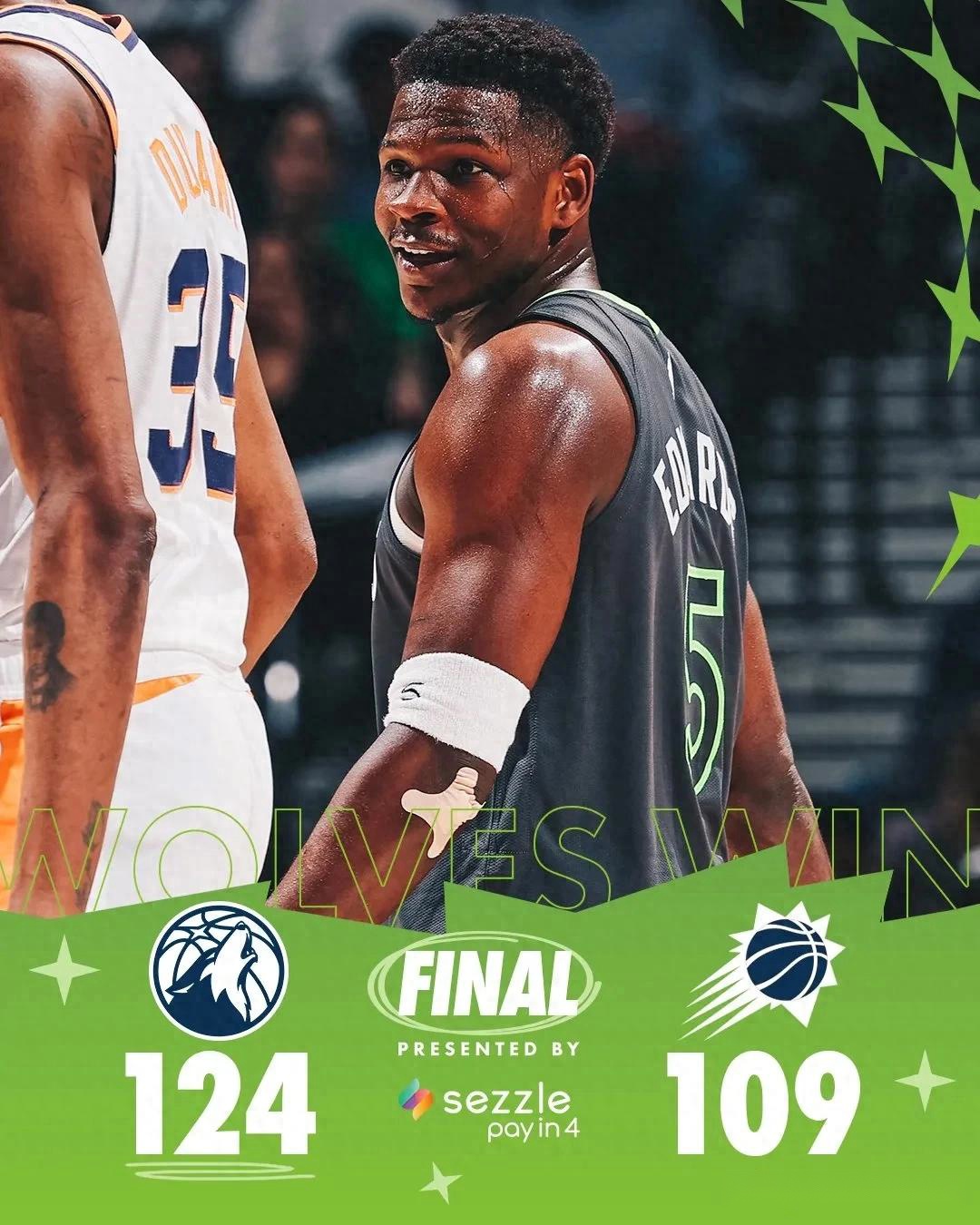 4比0！森林狼横扫太阳！伦纳德单节19分满血归来